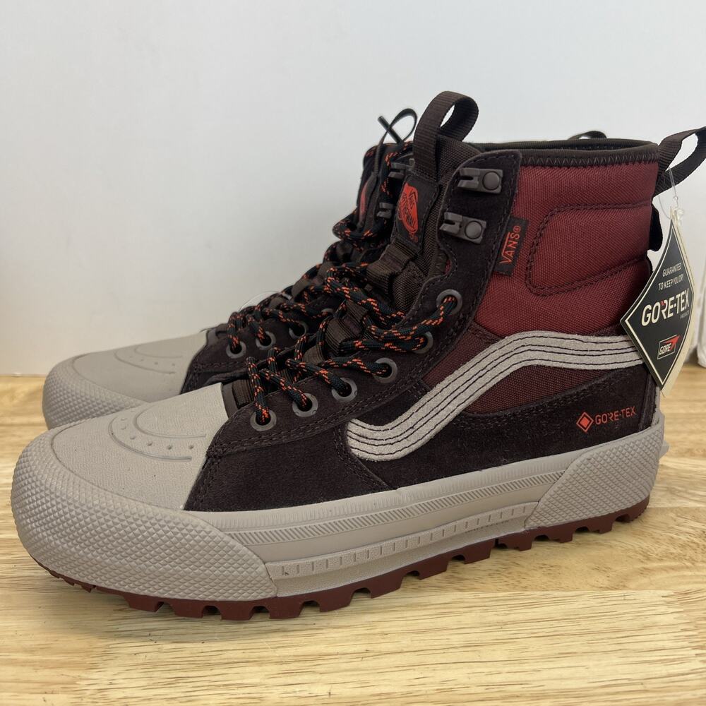 Vans Gore-Tex High-Top Loafers in Maroon, Brown, Gray